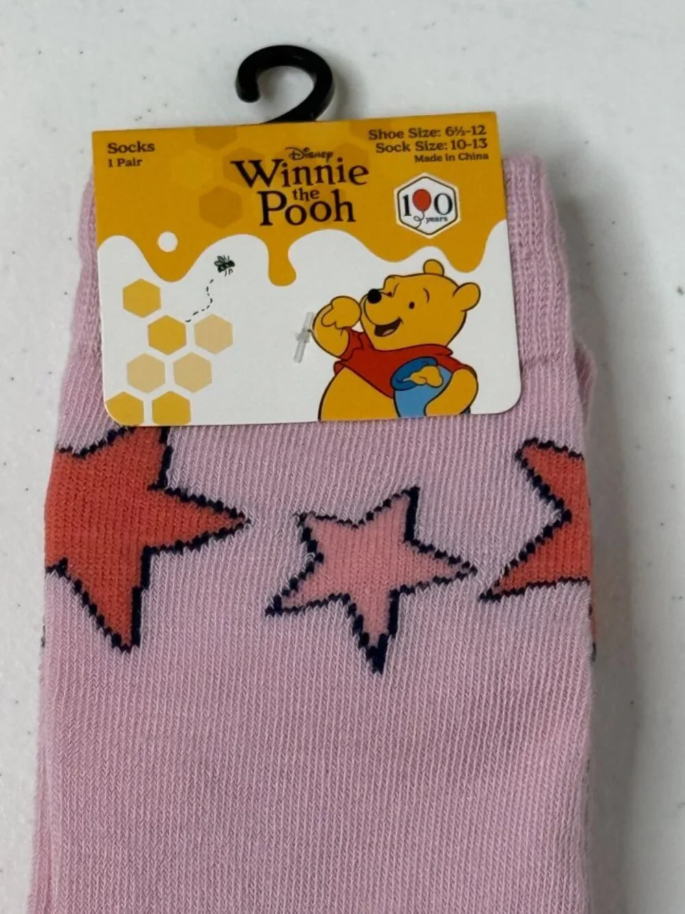 Disney Tigger Crew Socks Pink Winnie the Pooh NWT